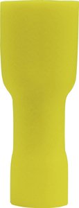 Konektor żeński, pełna izolacja PCV, tuleja, 6.3x0.8 mm, 4-6 mm2, żółty