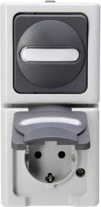 Przełącznik/Gniazdo Komplet Kopp BlueElectric 130856009, szary