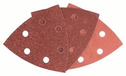 Zestaw arkuszy ściernych do szlifierki trójkątnej, 93 mm, 60 - 240, 6 otworów, 25-pak Papier ścierny delta, zestaw Bosch Accessories 2607019500 1 zest.
