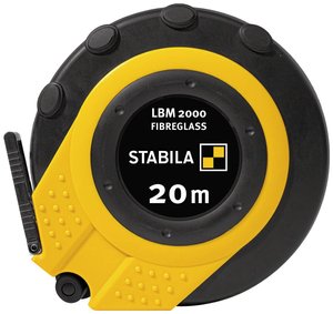 Miara zwijana STABILA LBM 2000, 20 m, taśma z włókna szklanego ze skalą metryczną, haczyk uniwersalny Taśma miernicza Stabila LBM 2000 FIBREGLASS (cm) 19654