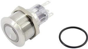 Przycisk TRU COMPONENTS TC-GQ22-A-11E/B/12V/S203 1602486, 22 mm, 250 V, 5 A, 1 szt.