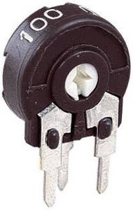 Trymer miniaturowy Piher PT 10 LH 1K, pionowy, 1 kOhm, 0,15 W, 230 V, RM 2.5/5 mm, +20 %