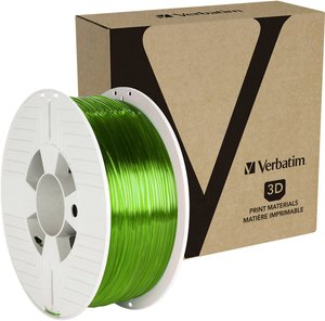 Filament do drukarek 3D PETG Verbatim 55057, Średnica filamentu: 1.75 mm, 1 kg, zielony (przezroczysty)