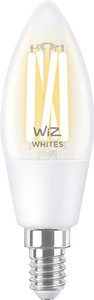 WiZ 40W E14 kształt świecy Filament Clear (TW) pojedyncze opakowanie Żarówka LED WiZ 871869978719601 E14 4.9 W = 40 W 470 lm  1 szt.