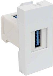 Gniazdo do połączeń danych Quadro USB 45x22,5mm, biały Wkładka urządzenia KOPOS QD 45X22.5-USB_HB 1 szt.