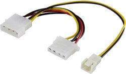 Kabel Y wentylatora Renkforce [1x złącze męskie wentylatora PC 3-pin - 1x złącze żeńskie IDE 4-pin, złącze męskie IDE 4-pin] 0.20 m
