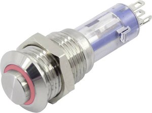 Przycisk TRU COMPONENTS LAS4GQH-11E/R/24V/S TC-6647572, 12 mm, 48 V, 2 A, 1 szt.