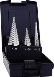 Zestaw wierteł stożkowych stopniowych Exact 05332, HSS, 6 - 30 mm, 4 - 20 mm, 4 - 12 mm, 3 szt., 1 zest.