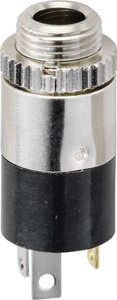 Złącze męskie jack 3,5 mm TRU COMPONENTS TC-9465724, niklowany, złącze żeńskie do wbudowania pionowego, 1 szt.