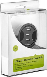 Hub USB 2.0 Goobay 93893, 3 x USB 2.0, czarny