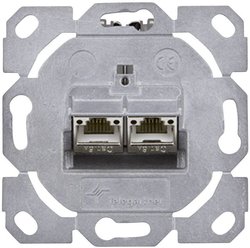 Gniazdo przyłączeniowe Telegärtner CAT 6A, w tym 2 moduły CAT 6A T568A Gniazdo sieciowe podtynkowy Wkład CAT 6A 2 Porty Telegärtner