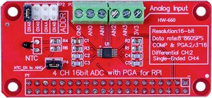 Przetwornik analogowo-cyfrowy, I2C, 16 bit ADS1115 Przetwornik  Joy-it RB-ADC01 ADS1115 1 szt.