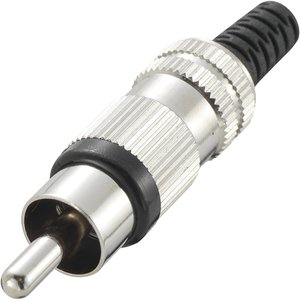 Złącze męskie RCA/Cinch TRU COMPONENTS 719282, niklowany, złącze męskie proste, 1 szt.