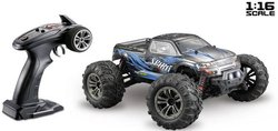 Elektryczny monster truck 1:16 Spirit czarny / niebieski RtR Model samochodu RC Absima Spirit, 2,4 GHz