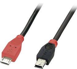 Kabel USB LINDY LINDY USB 2.0 Kabel Micro-B/Mini-B OTG,, USB 2.0, Złącze męskie USB Micro-B, Złącze męskie USB Mini-B, 0.50 m