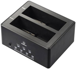 Stacja dokująca do dysków twardych Renkforce RF-5576398 USB 3.2 Gen 1 (USB 3.0) SATA 2 Porty z funkcją klonowania, z funkcją usuwania