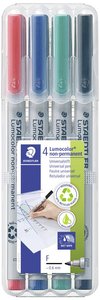 Marker do folii Staedtler Lumocolor® 316 WP4 czerwony, niebieski, zielony, czarny