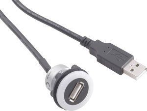 Gniazdo USB 2.0 do zabudowy TRU COMPONENTS USB-05-BK 1229321, 1 szt.