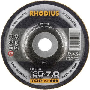 Rhodius 200357 RS24 Tarcza tnąca wygięta Średnica 125 mm Średnica otworu 22.23 mm metal nieżelazny 1 szt.