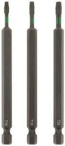Zestaw bitów TORSION, 100 mm, T 10, T 15, T 20 Bit szcześciokątny  kwb  123241  3 szt.