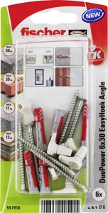 Fischer DuoPower 6x30 EasyHook Angle K (6) Zestaw kołków   557916 1 zest.
