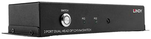 Przełącznik KVM, Display-Port LINDY 39306, Pilot zdalnego sterownia, 3840 x 2160 Pixel, Ilość przełączalnych PC: 2