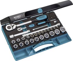 Klucze nasadowe z grzechotką Hazet 953SPC, 1/2'' (12.5 mm), stal chromowo-wanadowa, 47 szt.