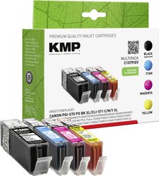 KMP Tusz Zamiennik Canon PGI-570PGBK XL, CLI-571C XL, CLI-571M XL, CLI-571Y XL Czarny, Cyjan, Magenta, Żółty atrament KMP C107PIXV 1567,0050, 1 zest.