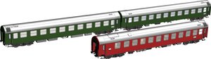 Wagon osobowy Piko H0 58221 Zestaw 3 wagonów Y D 300 „Set 2” DR, skala H0