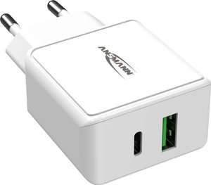 Ansmann HomeCharger HC218PD Ładowarka USB 18 W gniazdo Maksymalne natężenie wyjściowe 3000 mA Ilość wyjść: 2 x złącze żeńskie USB-A 2.0, złącze żeńskie USB-C