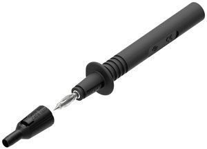 Bezpieczna sonda testowa Ř4 mm z bezpiecznym złączem bananowym Ř4 mm i nasadką ochronną, czarna Końcówka pomiarowa Electro PJP 404-IEC-CD1-N 1 szt.