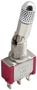 Przełącznik dźwigienkowy C & K Switches 7107L1DZQE, 1 x wł/wył/(wł), 120 V/AC, 28 V/DC, 5 A, 1 szt.
