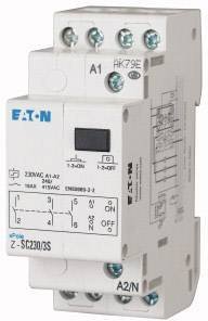 Przełącznik zatrzaskowy, sterowanie centralne, 230AC, 3S, 16A, 50/60Hz, 2TE Przełącznik przepięciowy Eaton Z-SC230/3S 265321, 16 A