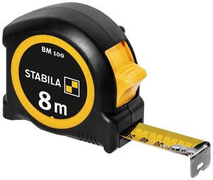 Miara zwijana STABILA BM 100, 8 m, skala 1000, metryczna Taśma miernicza Stabila BM 100 (mm) 19579
