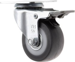 TOOLCRAFT TO-5137869 Kółko obrotowe TPR z blokadą 50 mm z płytką montażową  Maksymalne obciążenie: 50 kg