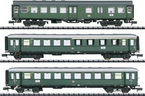 Wagon osobowy MiniTrix T18209 Zestaw wagonów osobowych 3 ''pociąg pospieszny w dolinie Dunaju'' DB