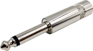 Złącze męskie jack 6,35 mm TRU COMPONENTS 1408828, niklowany, złącze męskie proste, 1 szt.