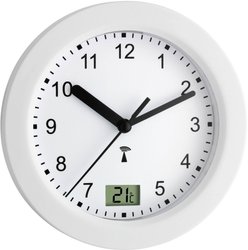 TFA Dostmann 60.3501 Sterowany radiowo Zegar ścienny 17.5 cm x 5.5 cm biały odpowiedni do wilgotnych pomieszczeń