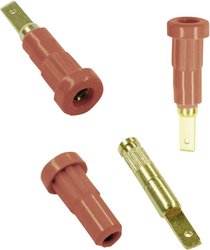 Gniazdo laboratoryjne Złącze żeńskie do wbudowania pionowego Średnica pinu: 2 mm czerwony Stäubli EB2 1 szt.