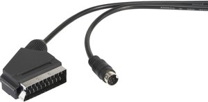 Kabel Złącze DIN / SCART SpeaKa Professional [1x złącze męskie mini-DIN - 1x złącze męskie SCART] 1.50 m czarny