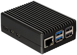 Odlewana obudowa ALURaspberry Pi® 5 B łącznie z chłodzeniem Obudowa SBC Joy-it RB-AlucaseP5-08 czarny
