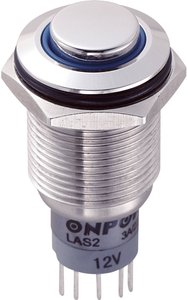 Przełącznik wciskany, wandaloodporny zatrzask TRU COMPONENTS LAS2GQH-11ZE/B/12V/S/P, 1 x wł/wł, 1 szt.