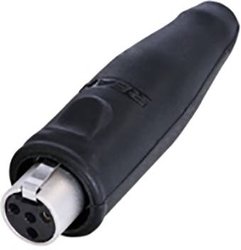 4-pinowe gniazdo panelowe, TINY, IP65, zaciski do lutowania, obudowa chromowana na czarno, styki złocone Złącze męskie XLR Rean AV RT4FC-B-W RT4FC-B-W, złącze żeńskie do wbudowania, 1 szt.