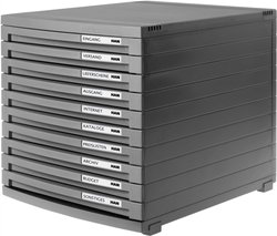 Szafka z szufladami HAN 1510-191 ciemnoszary DIN A4, DIN B4, DIN C4 Ilość szuflad: 10