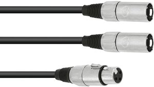 Przejściówka Omnitronic 30225204 [1x złącze żeńskie XLR 3 pin - 2x złącze męskie XLR 3 pin] 1.00 m