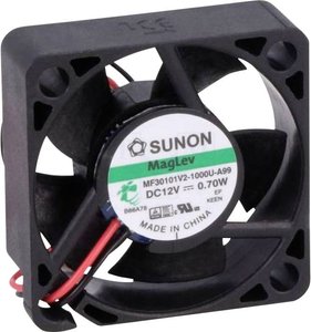 Wentylator osiowy Sunon MF30101V21000UA99, 12 V/DC, 7.81 m³/h, (D x S x W) 30 x 30 x 10 mm