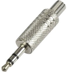 Złącze męskie jack 3,5 mm TRU COMPONENTS 595197, niklowany, złącze męskie proste, 1 szt.