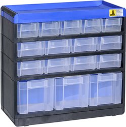 Magazynek na małe części Allit VarioPlus Pro 29/32 464600 (S x W x G) 300 x 285 x 135 mm czarny, niebieski 1 szt.