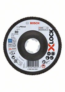 Tarcza szlifierska listkowa X571 Best for metal, kątowa, 125 mm, K 80, Fiber Tarcza lamelkowa Bosch Accessories 2608619203 1 szt.