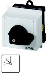 Przełącznik, styki: 2, 20 a, tabliczka przednia: 0-2, 45 °, 2 stopnie 45 °, zatrzask, montaż na szynie Przełącznik krokowy Eaton T0-1-8240/IVS 027076, 690 V, 20